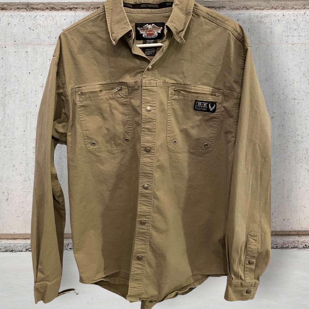 Vtg Harley Davidson Button Down Shirt Sz Large